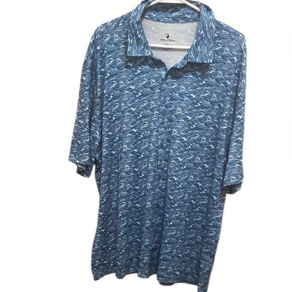 Hallstatt Other - NWOT Men’s Sky Blue Polo Shirt with All-Over Print